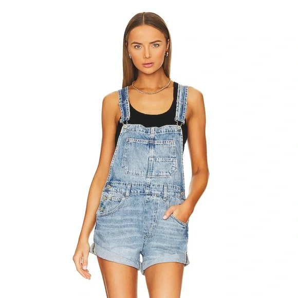 NWOT LondonJean 90s Vintage Medium Wash Overalls Size M - Picture 2 of 13